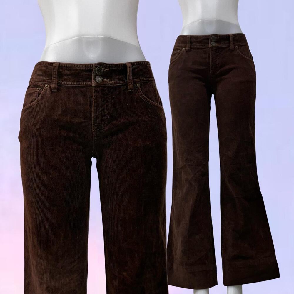 Vintage 90s y2k brown flare corduroy hollister pants